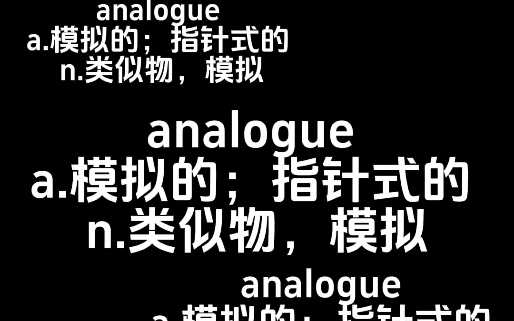 【考研英语单词带背】analogue 新学或复习皆可哦!早中晚磨耳朵,可反复食用加深记忆!哔哩哔哩bilibili