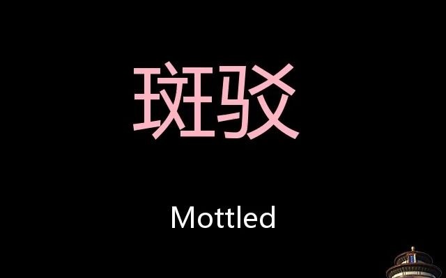 斑驳 Chinese Pronunciation Mottled哔哩哔哩bilibili