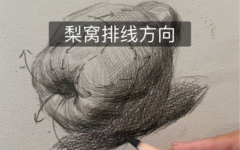 素描静物梨窝排线方向哔哩哔哩bilibili