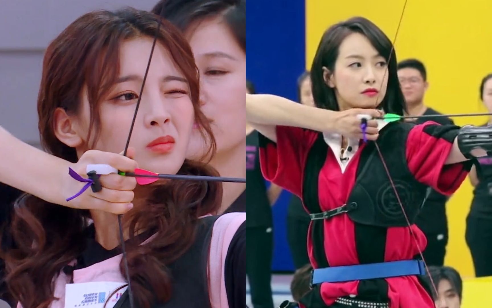 《超新星运动会》射箭场面来袭!宋茜大魔王附体,杨超越闭眼射九环?