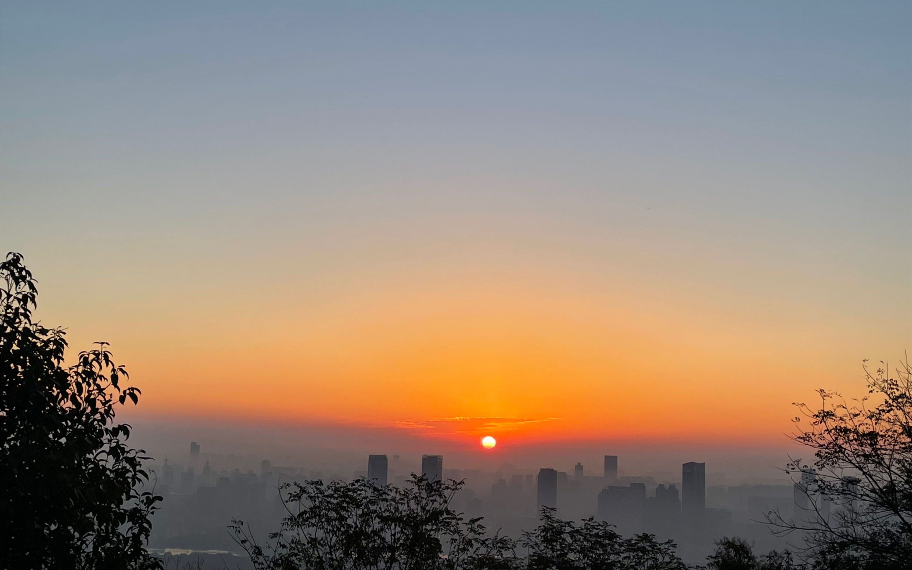 长沙岳麓山日出