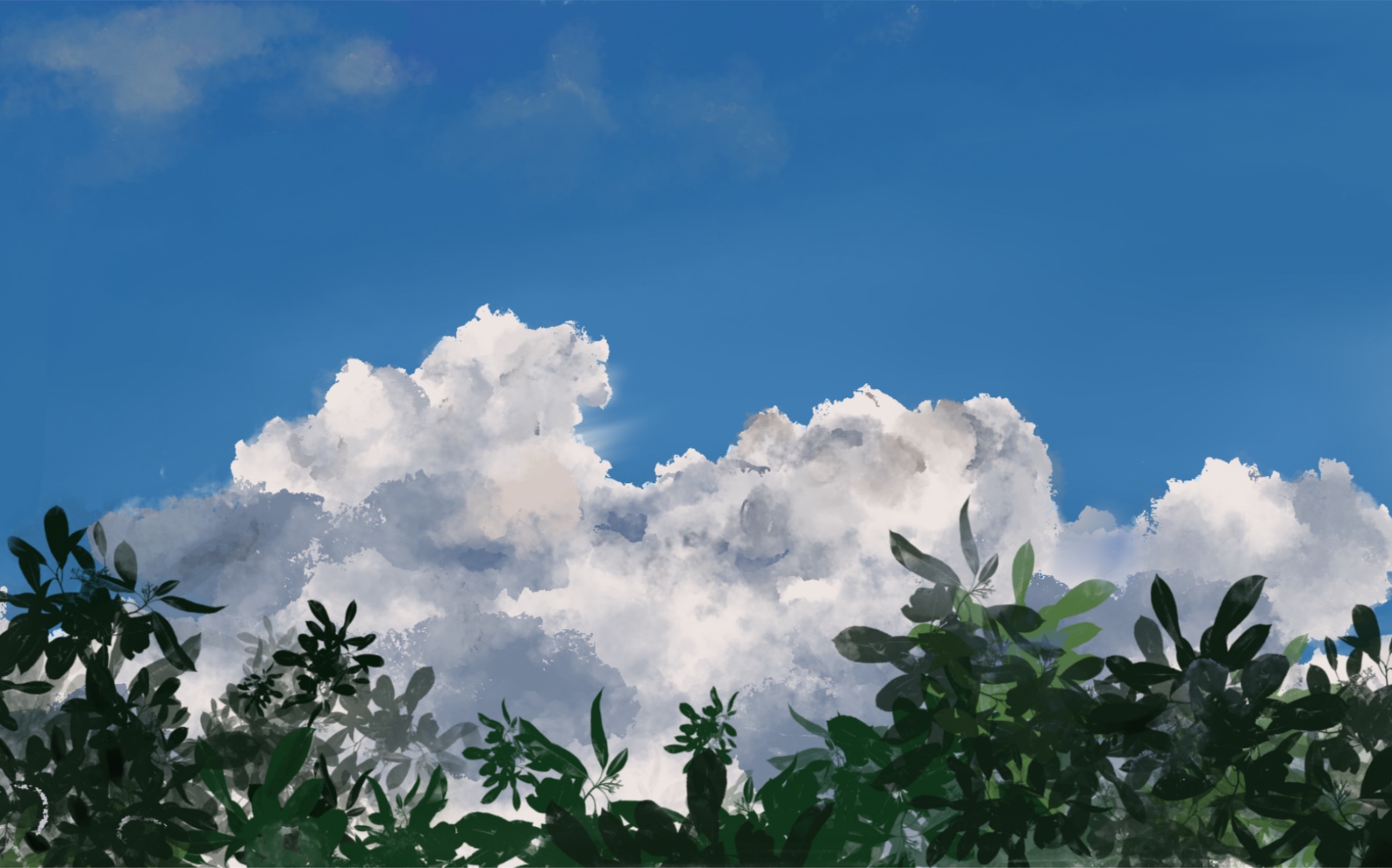 【procreate】蓝天白云