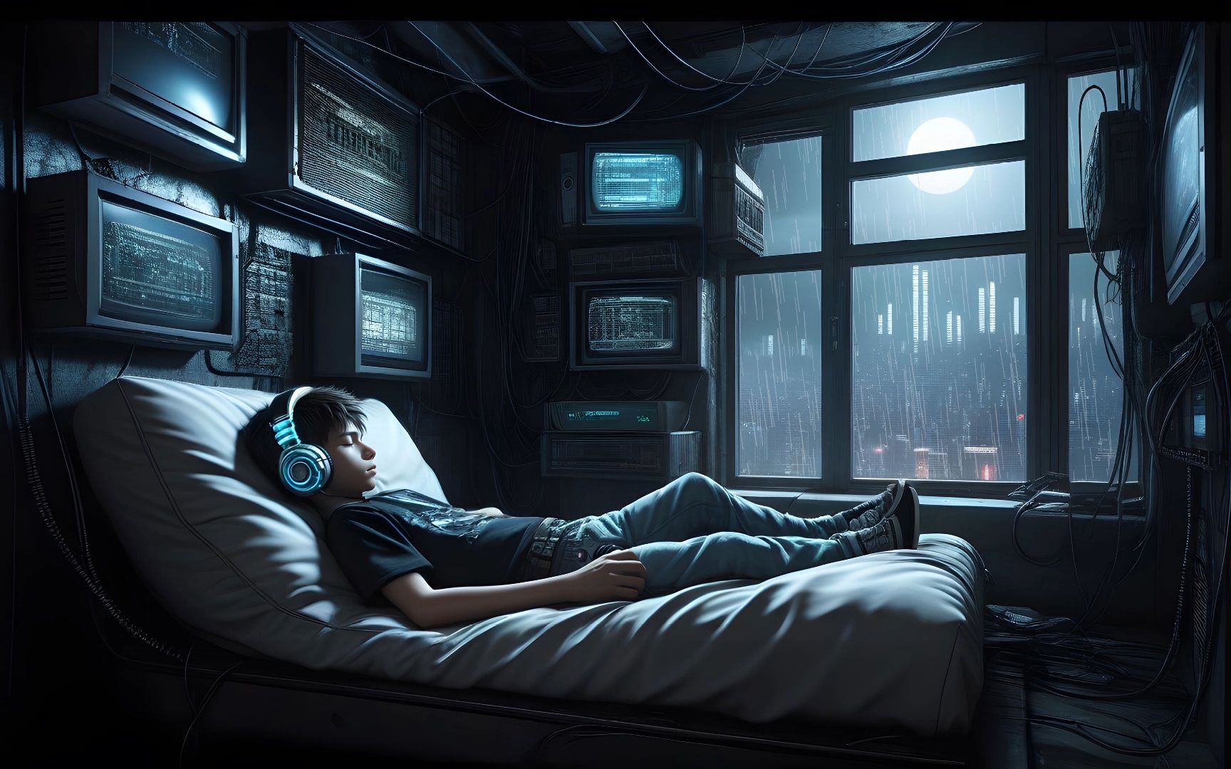 赛博朋克雨夜未来都市22