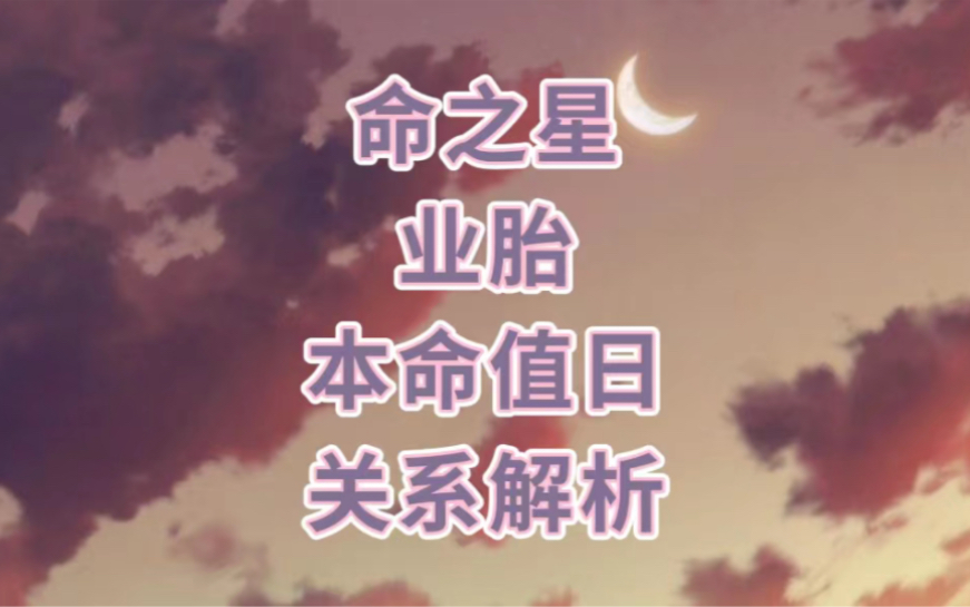 如何理解命之星和业胎本命值日关系?哔哩哔哩bilibili