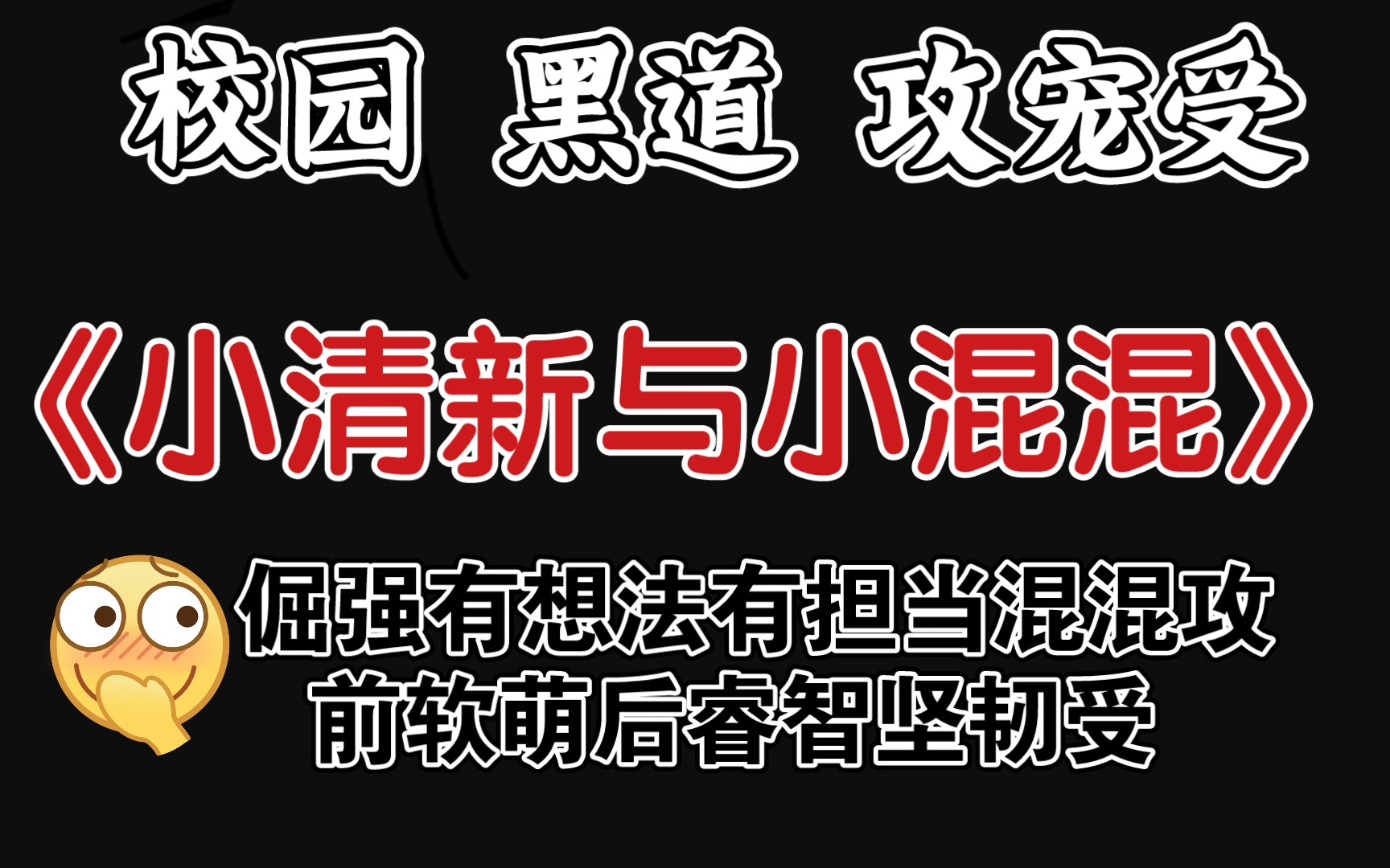 【原耽推文】现代 /校园 /黑道/攻宠受/有车《小清新与小混混》by忽的猫 倔强有想法有担当混混攻X前软萌后睿智坚韧受哔哩哔哩bilibili