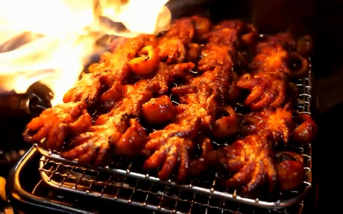 韩国美食:烤芝士章鱼足