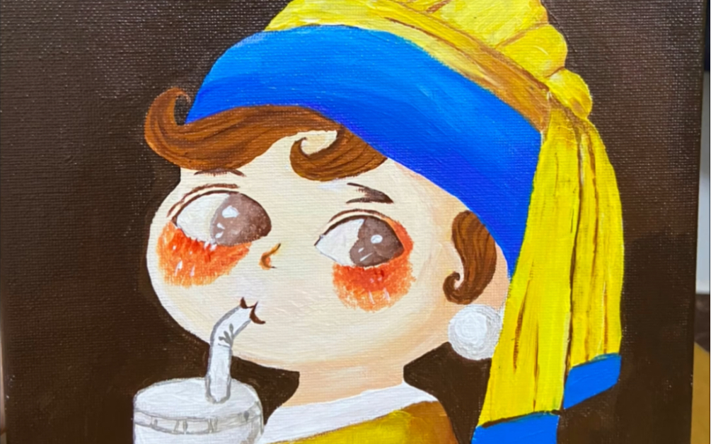 喝珍珠奶茶的少女壁纸图片