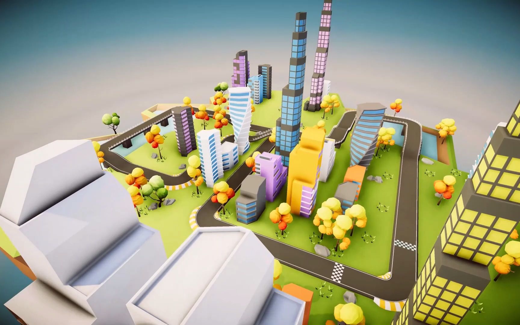 unity – 风格化赛车地图 low poly racing environment