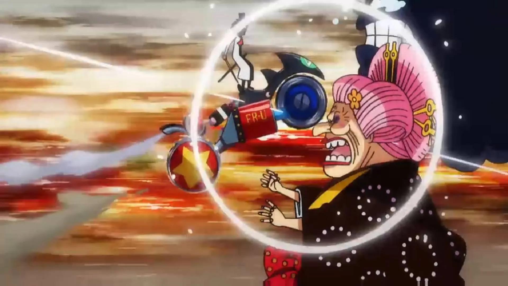 海贼王,大妈被弗兰奇的战车击倒,佐佐木差点被威国干掉