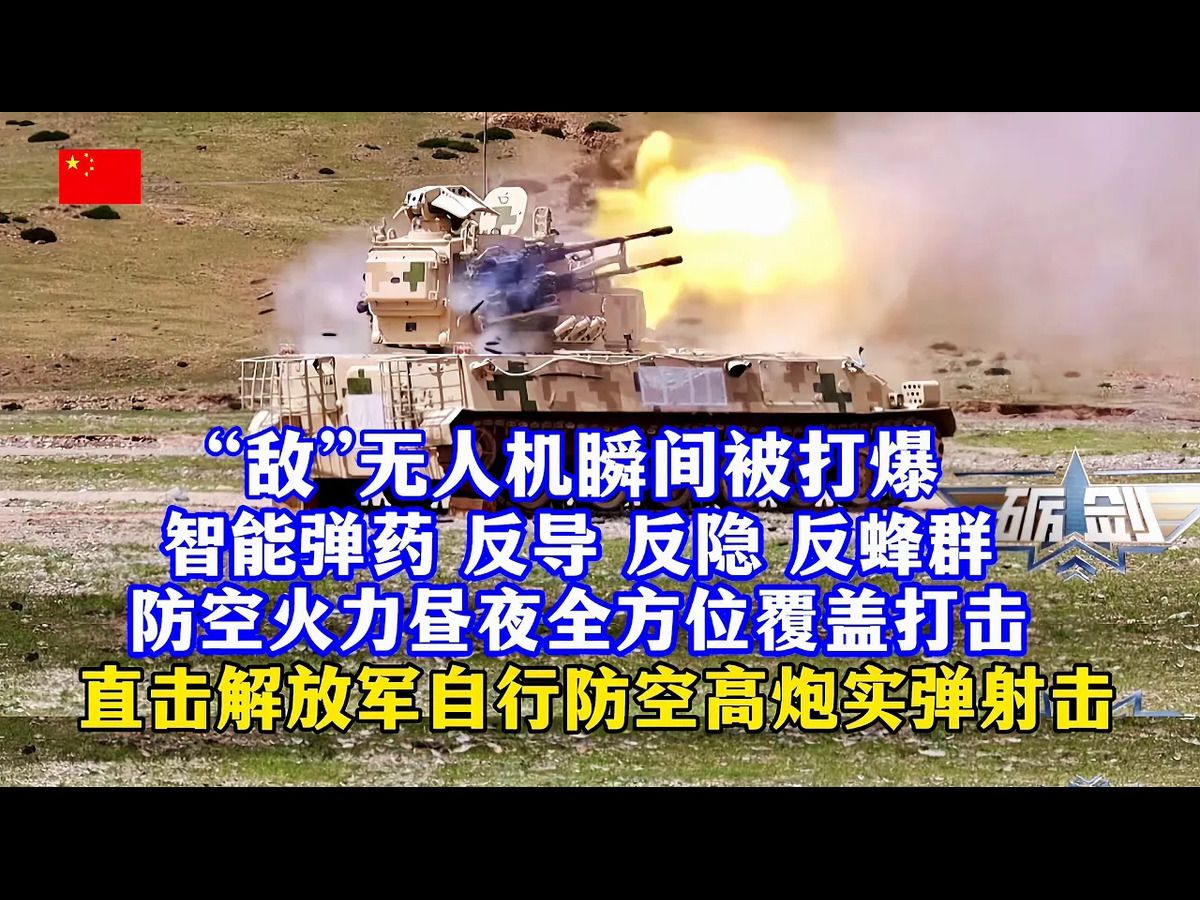 追赶世界第一,解放军防空火炮什么水平?直击国产自行高炮集群实弹射击! 智能弹药反隐反导 反无 反蜂群!防空火力全方位覆盖打击!敌无人机瞬间被打...