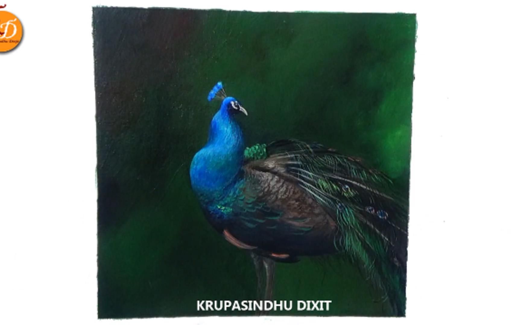 [图]Realistic Peacock Painting??_ How to make peacock sitting on the branch_Mayur