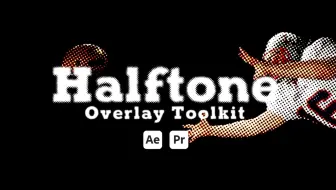 复古半调印刷波点颗粒视频AE特效肌理纹理素材套装Halftone Overlay Toolkit