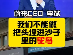 Download Video: 蔚来CEO李斌：我们不能做把头埋进沙子里的鸵鸟