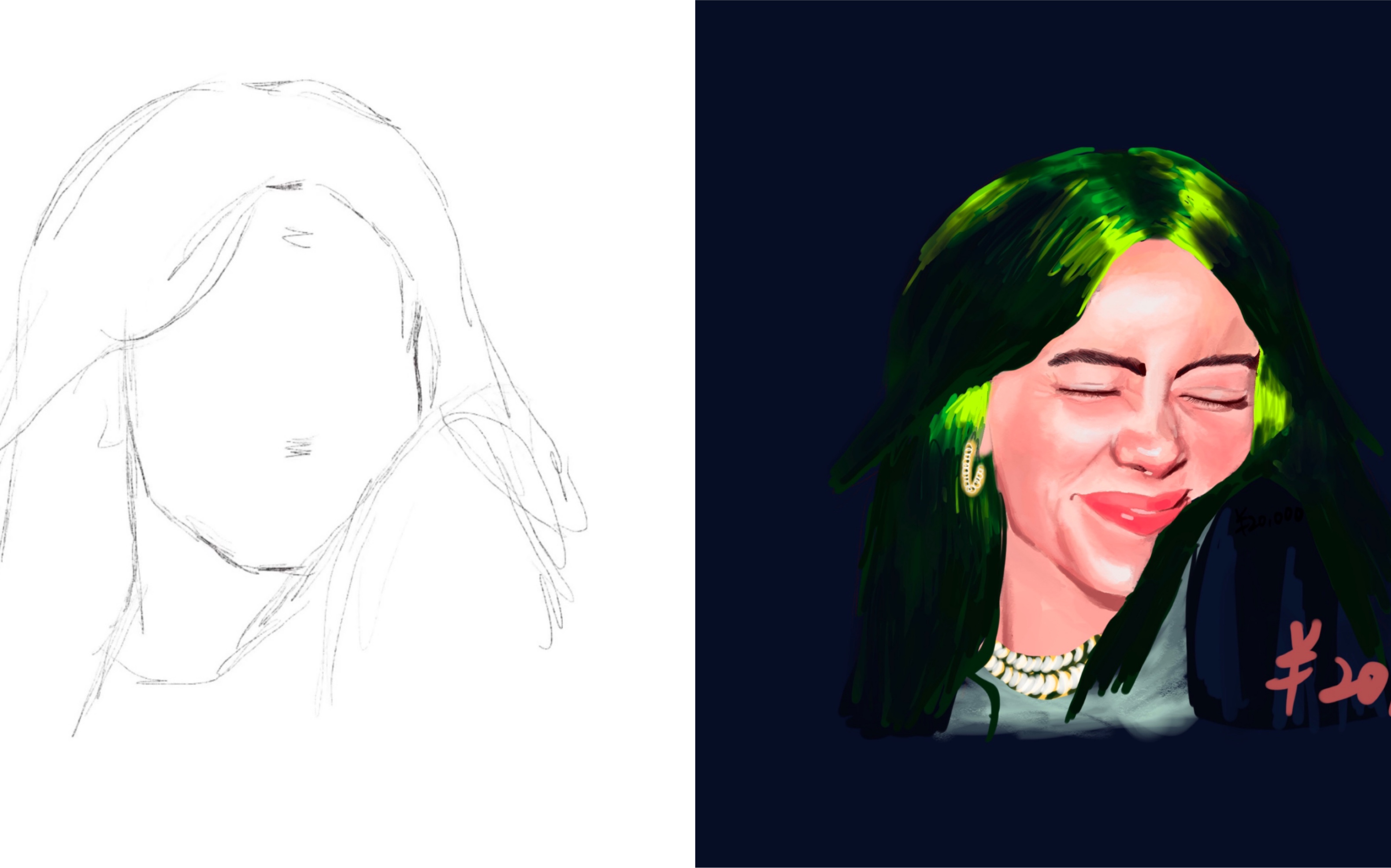 【procreate】新手厚涂 色块起型打卡(2/14) 碧梨