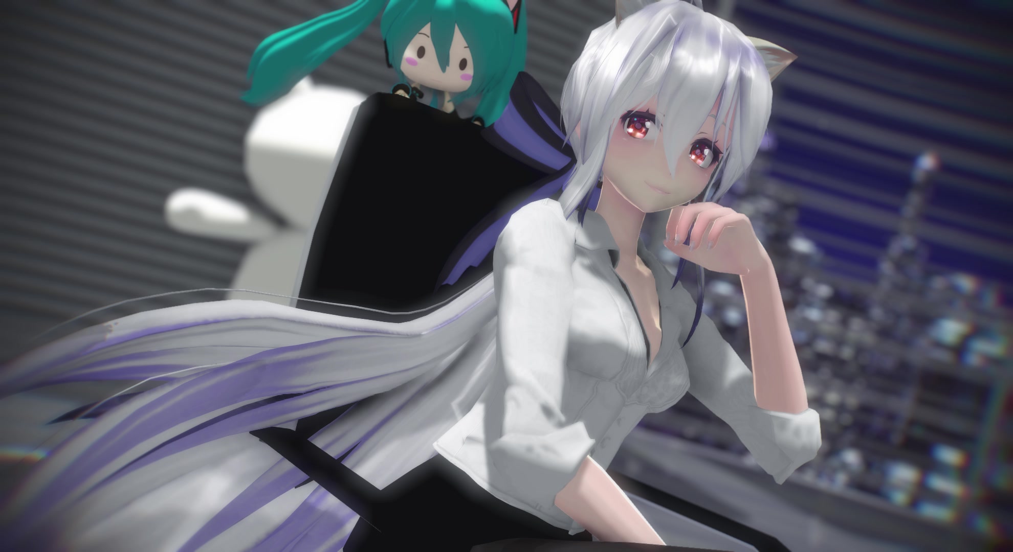 【mmd】办公室女郎弱音(猫耳黑丝)_哔哩哔哩_bilibili