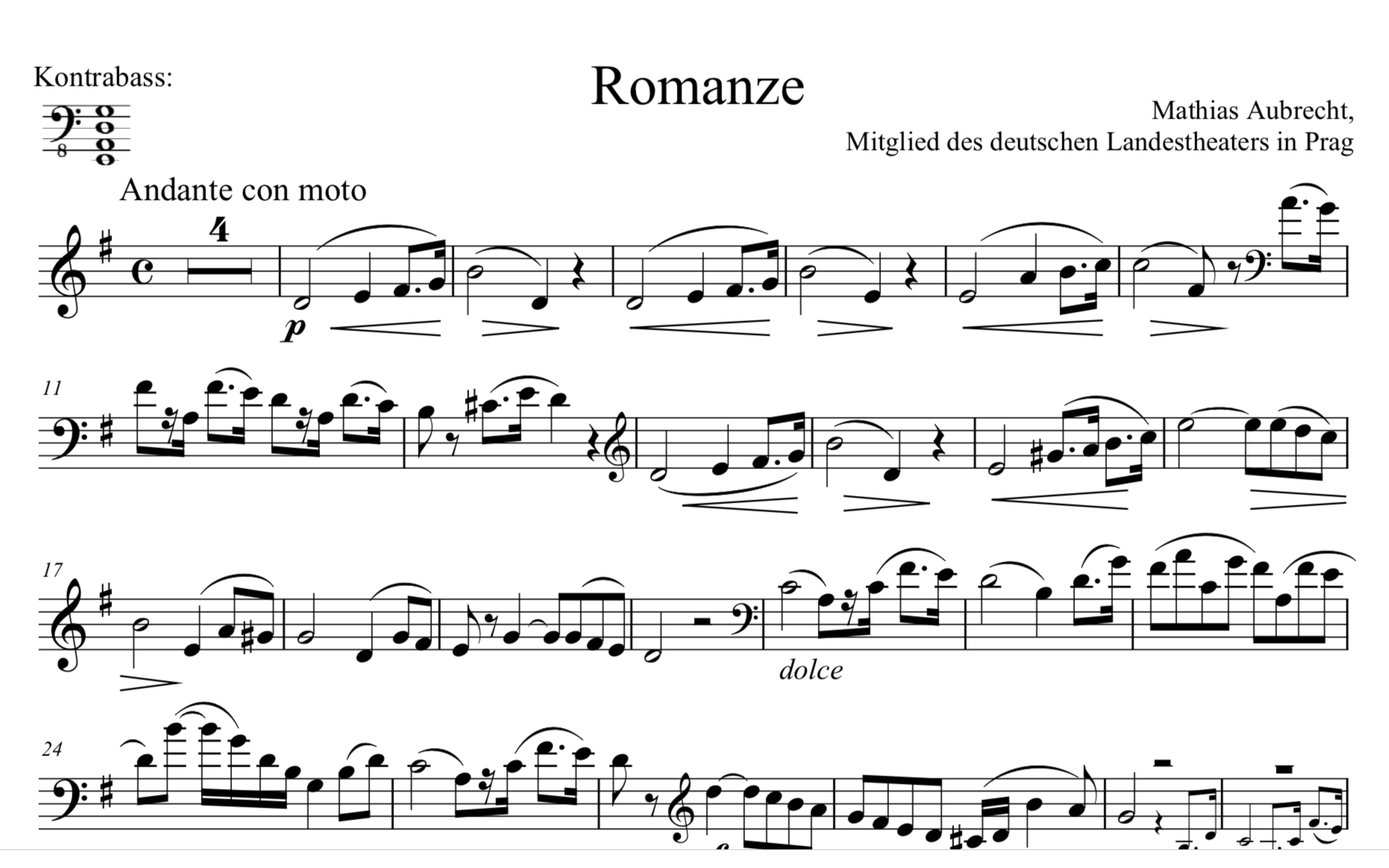 romance by mathias aubrecht 低音提琴独奏
