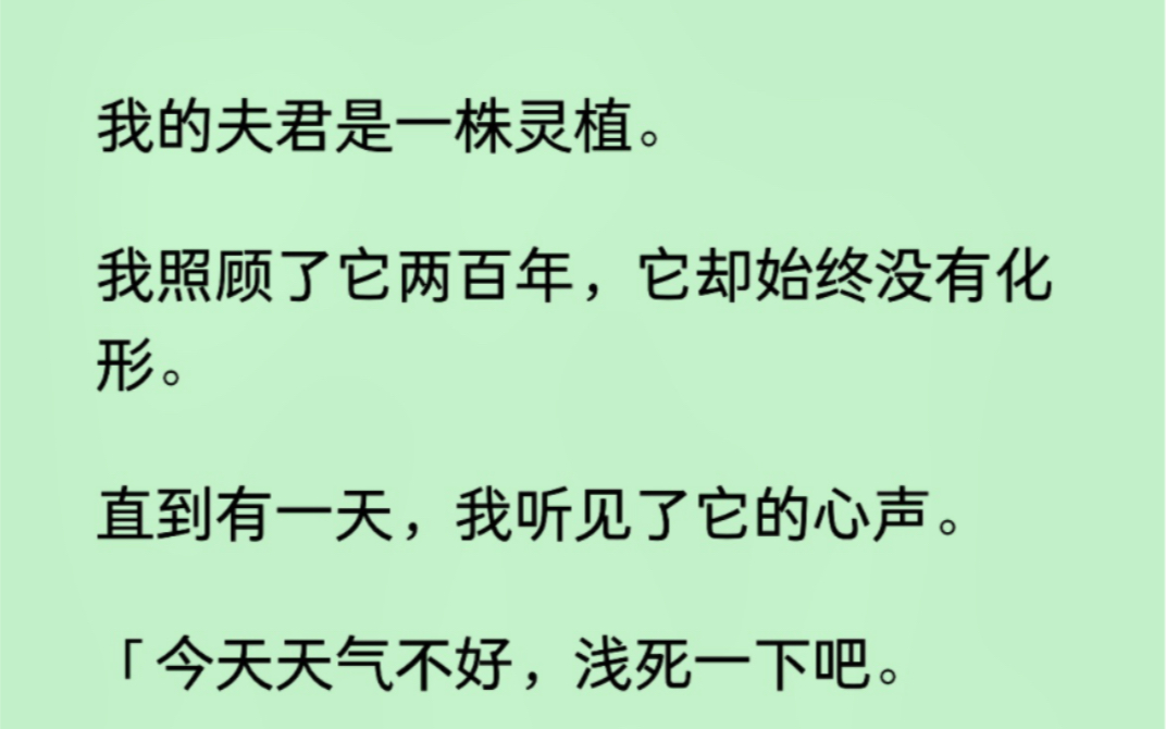 [图]我的夫君是一株灵植，我照顾他两百年，也没有化形，直到有一天，我听到他的心声：今天天气不好，浅死一下吧……