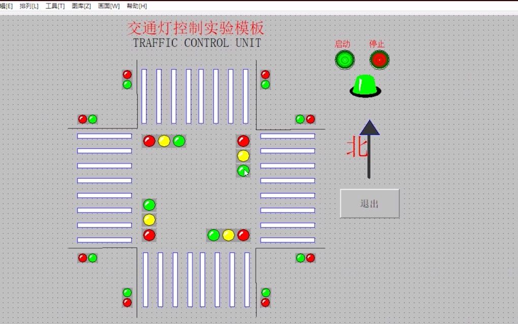 十字路口红绿灯模拟图图片
