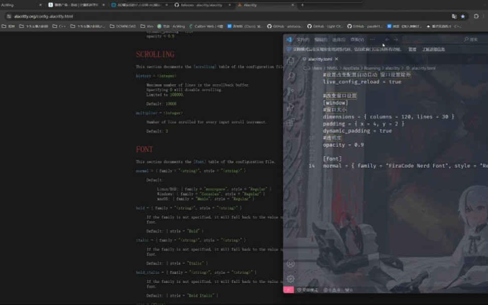 Windows系统下alacritty0.13.2版本使用toml文件配置教程哔哩哔哩bilibili