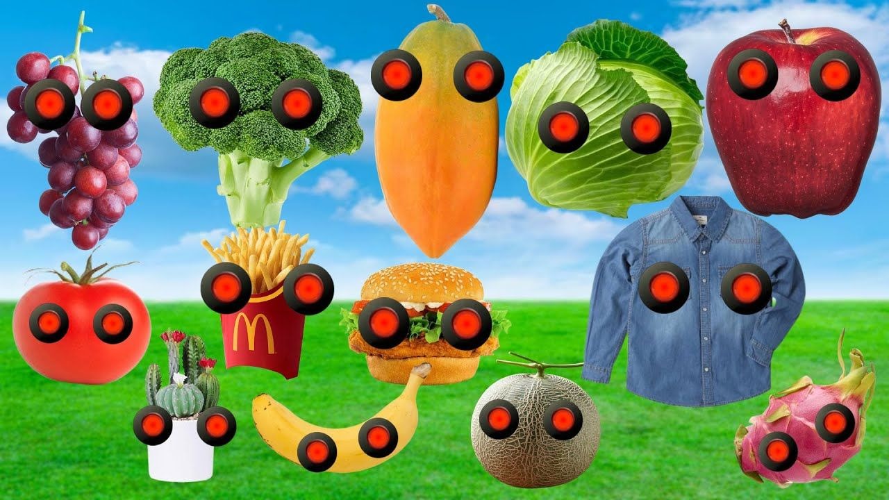 各种蔬菜交通灯