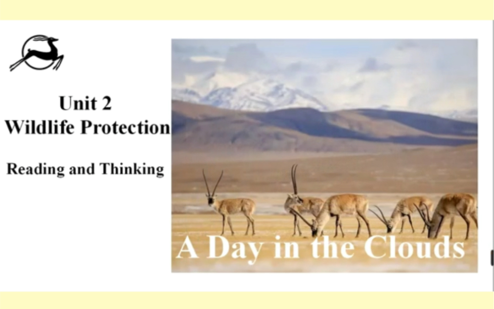 新人教版高中英语必修二unit2阅读课件unit2 wildlife protection A day in the clouds Reading 部分哔哩哔哩bilibili