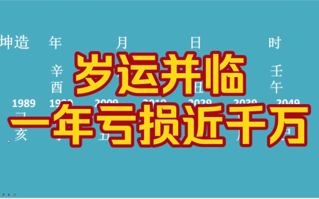 岁运并临,一年亏损近千万!