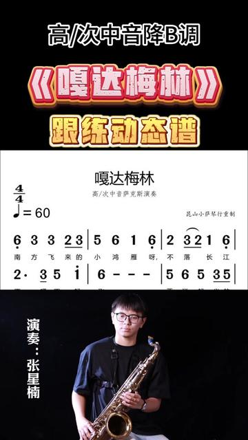 《嘎达梅林》高/次中音萨克斯降B调跟练动态谱哔哩哔哩bilibili