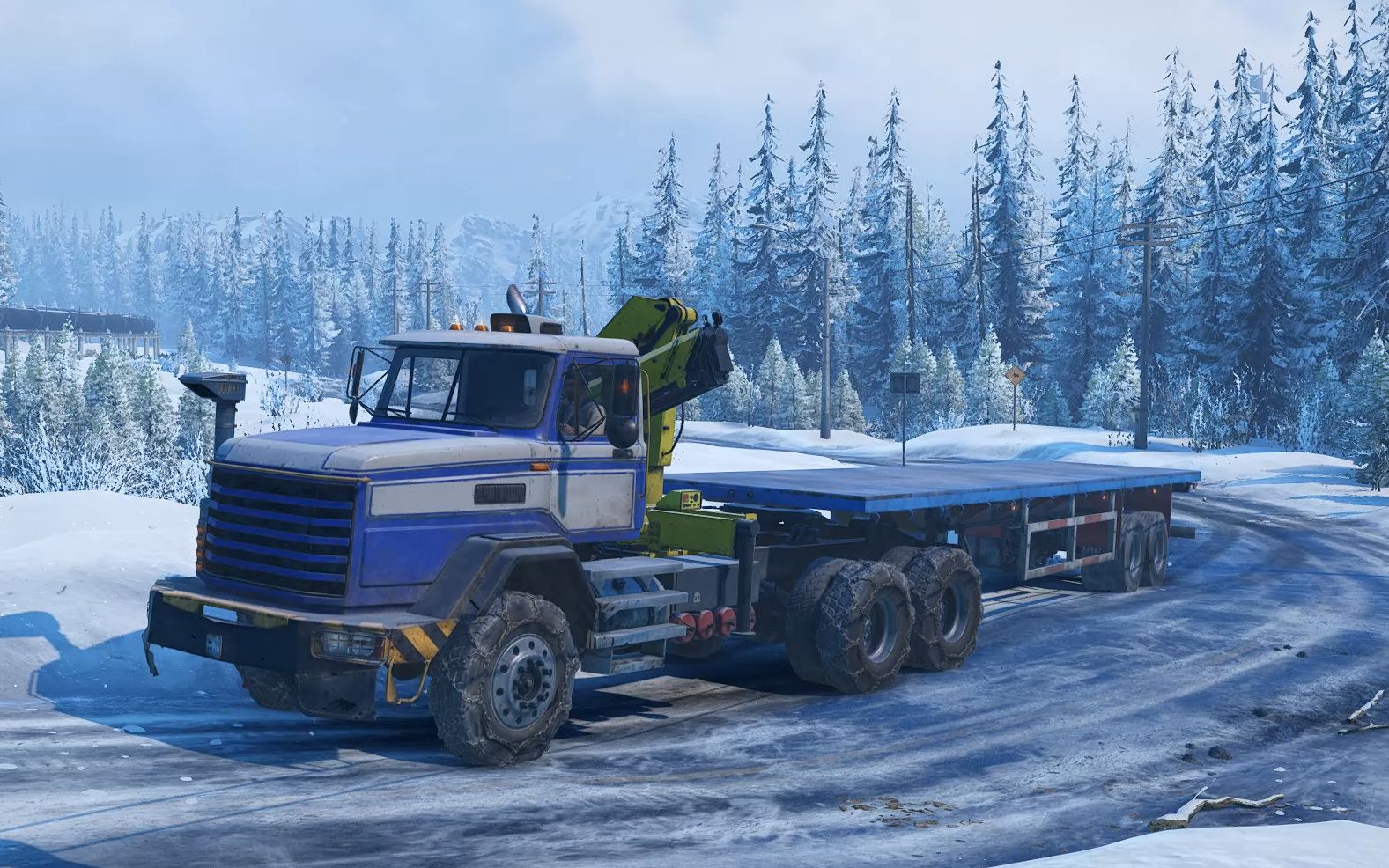 雪地奔驰高速档出乎意料第一个合约任务超级简单清除落石修复断裂的