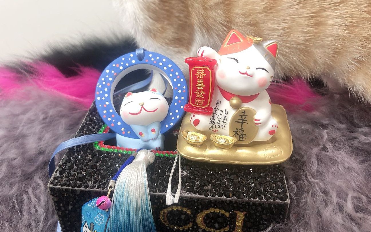 手绘一套"正仓开运招财猫".