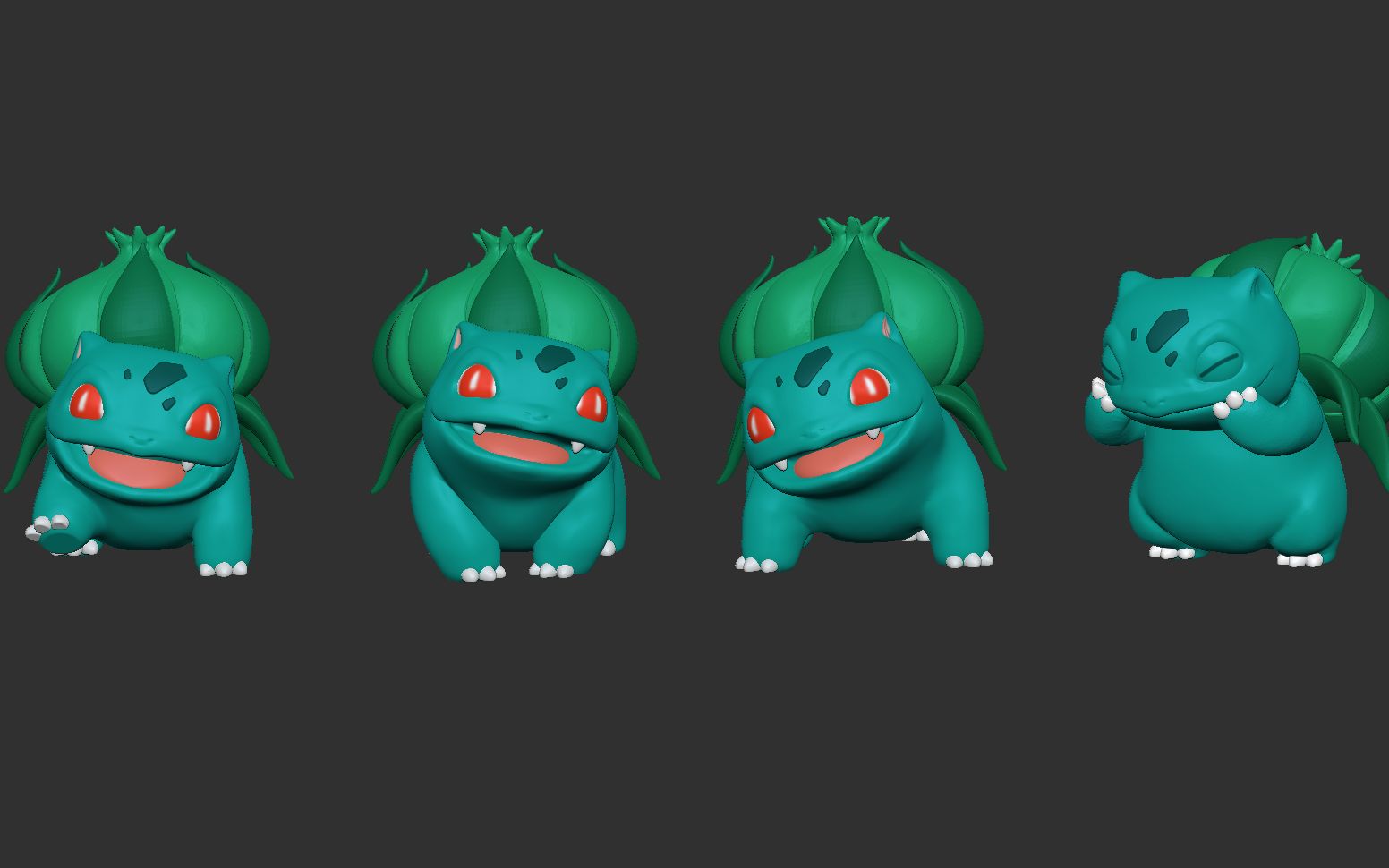 【跳动的魔法】《精灵宝可梦》妙蛙种子zbrush3d建模 c