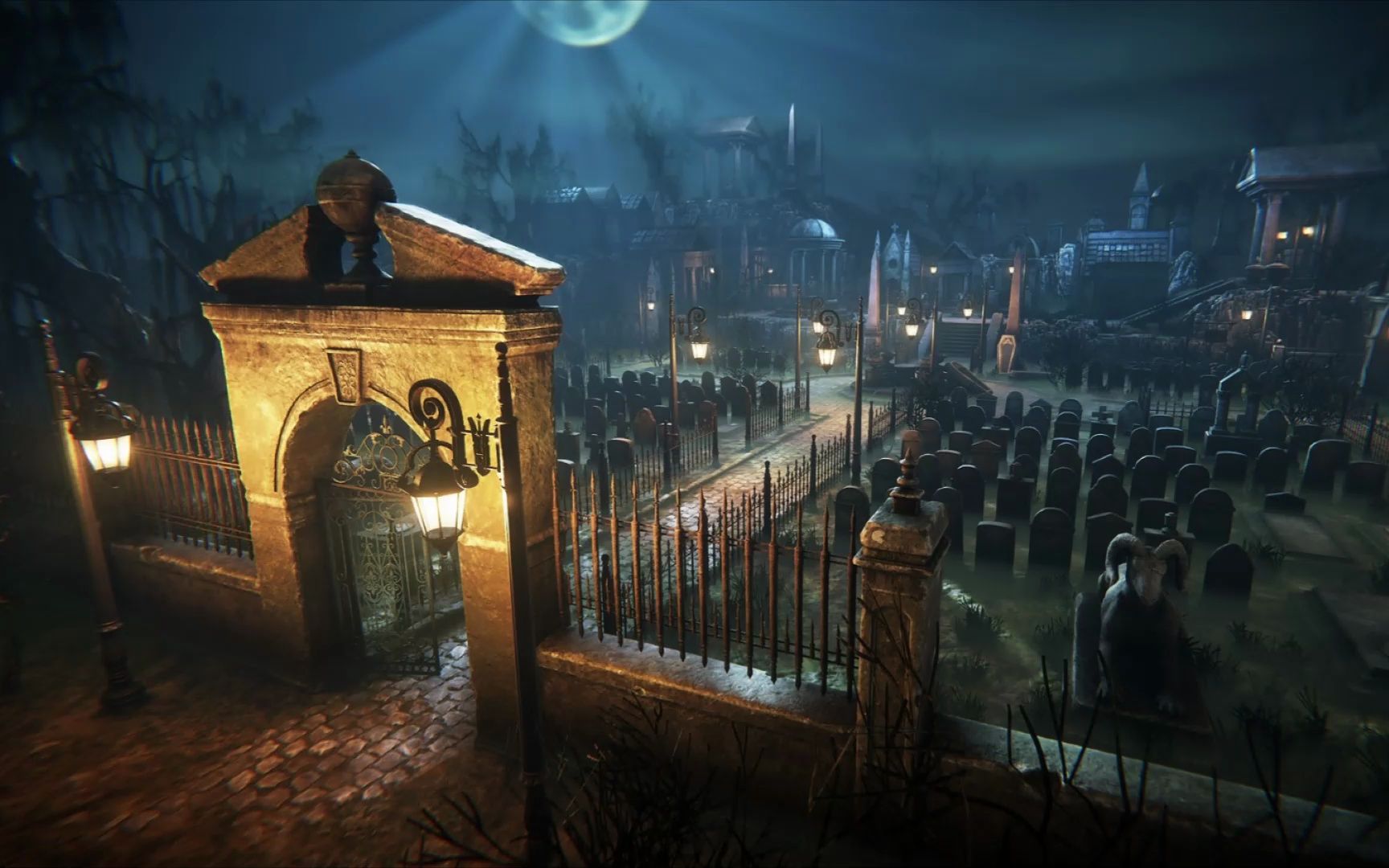 虚幻5引擎:221老墓地欧式废弃墓地游戏场景