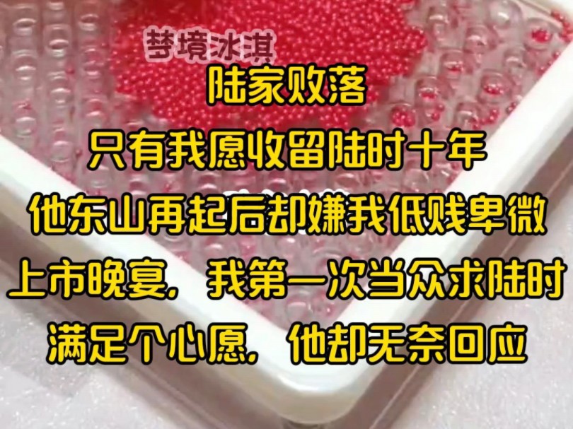 陆家败落,只有我愿收留陆时十年,他东山再起后却嫌我低贱卑微,上市晚宴,我第一次当众求陆时,满足个心愿,他却无奈回应哔哩哔哩bilibili