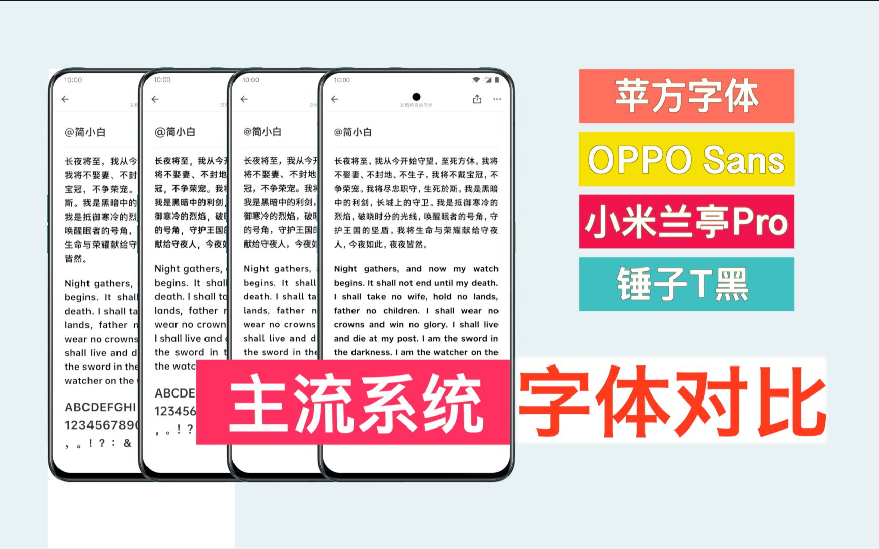 【字体对比】最适合手机屏幕的4款字体显示效果对比