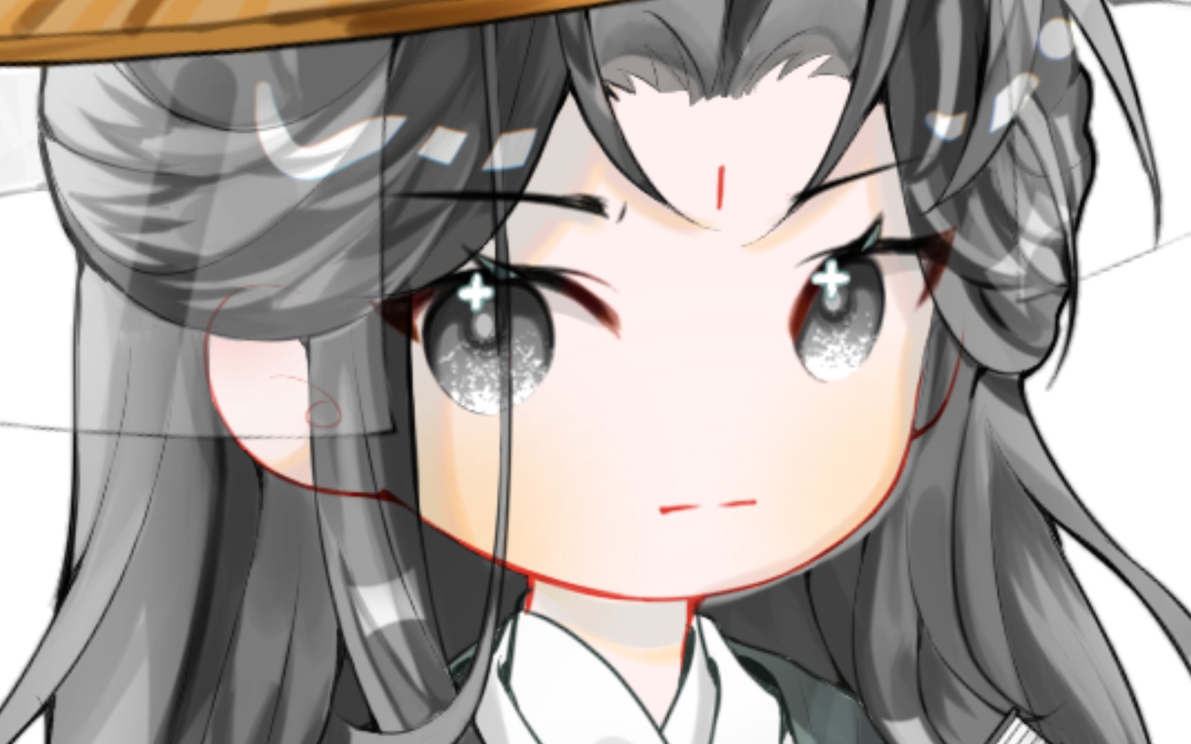 【绘画过程】古风q头②,懂?