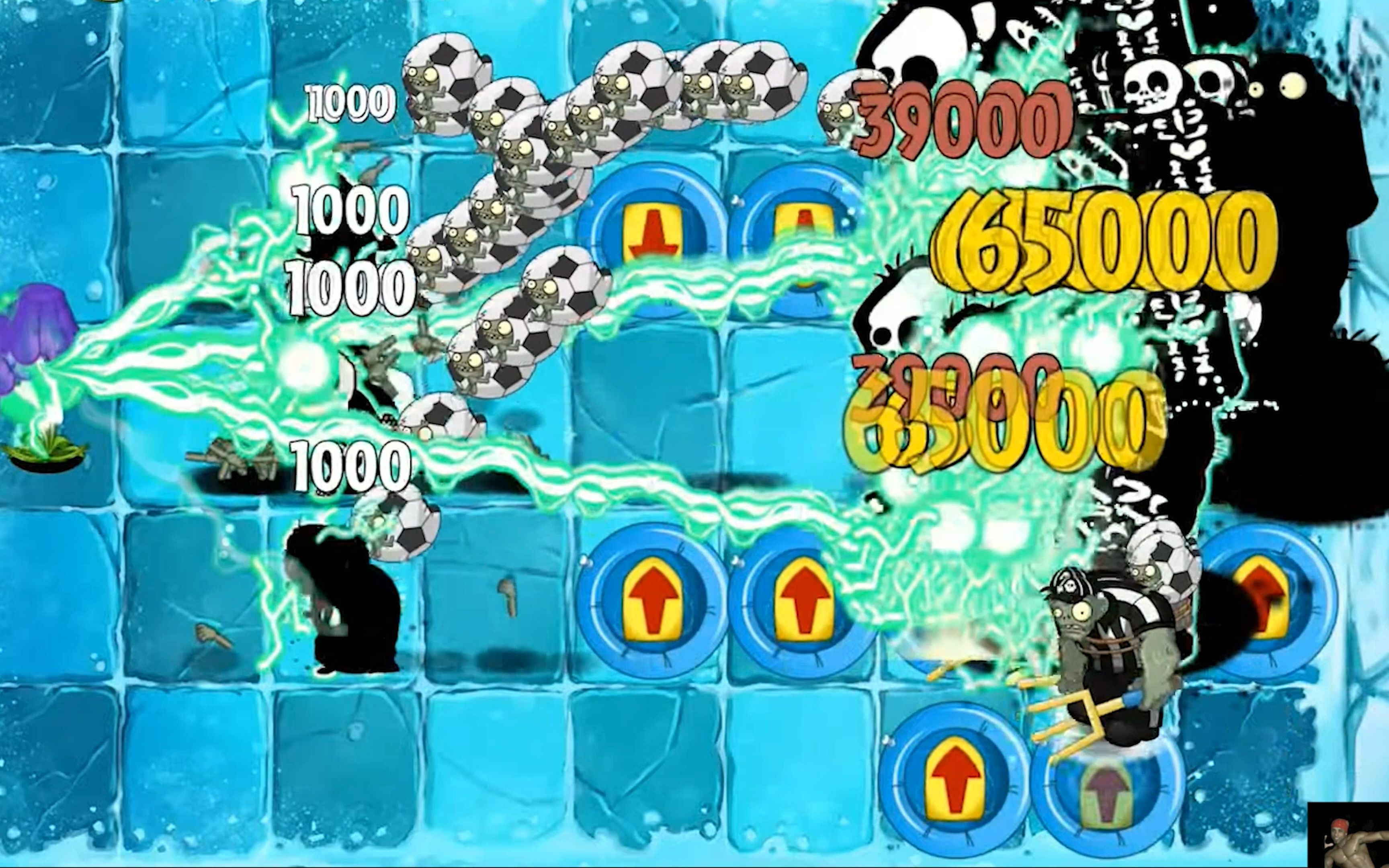 100植物重叠 vs 100缩小但是可以扔小小鬼的足球巨人僵尸