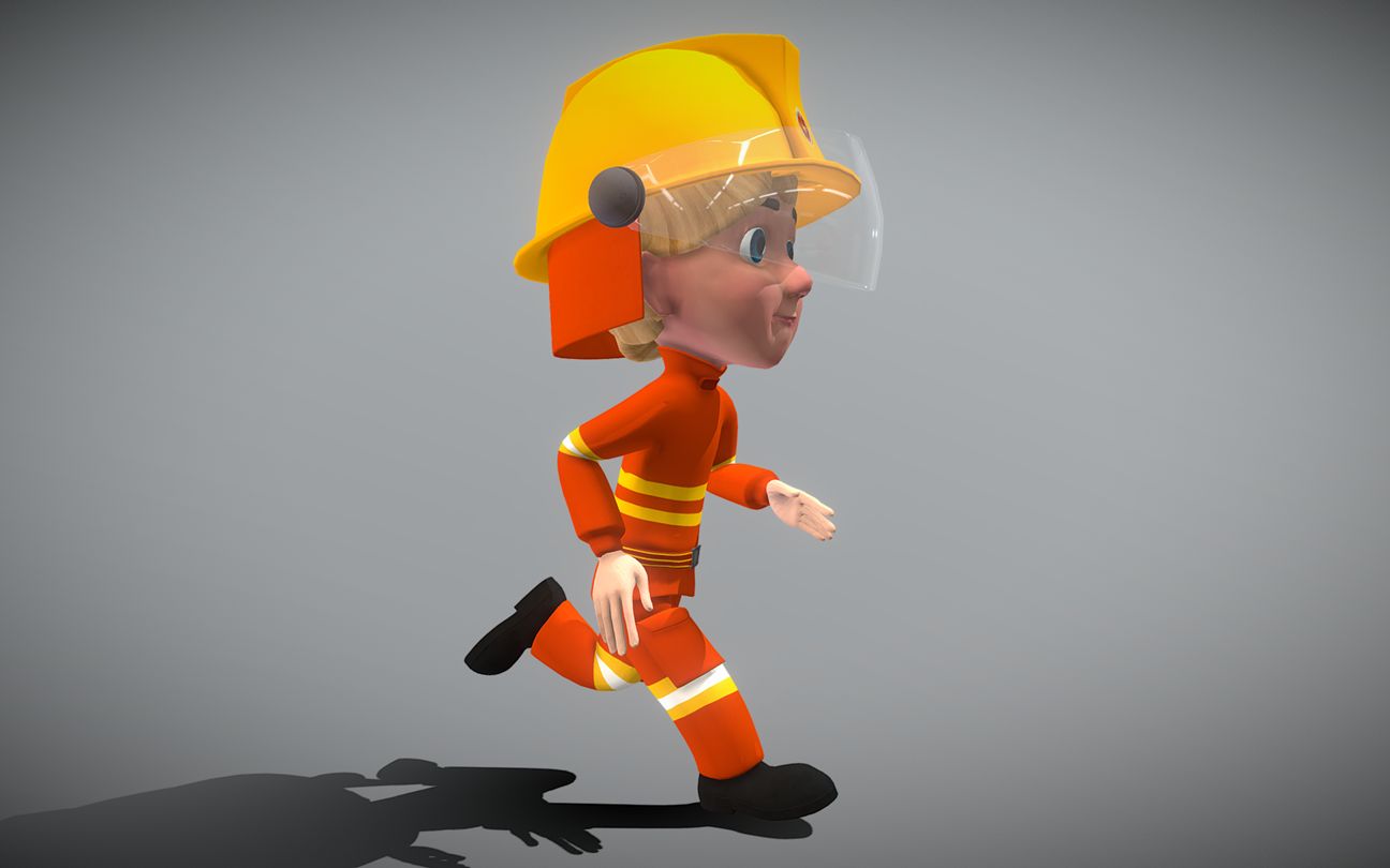 3d模型 - 卡通消防员 - 附原文件获取地址