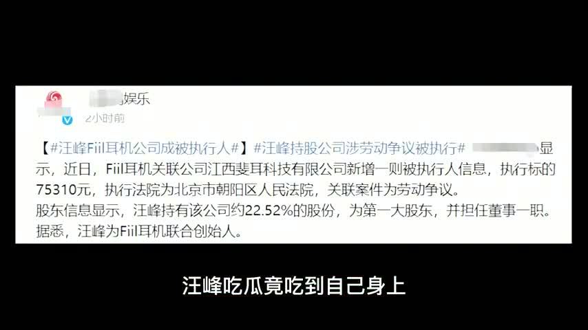 汪峰惹火上身,被曝公司强行执行7万元,观众:将是下一个张庭?哔哩哔哩bilibili