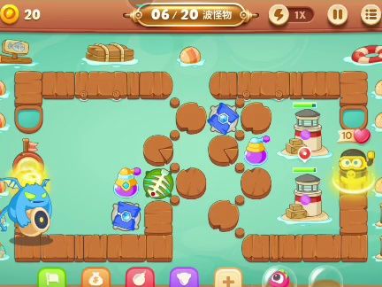 保卫萝卜3 城市冒险模式码头主题第49关 金萝卜 道具全清(全程录屏)