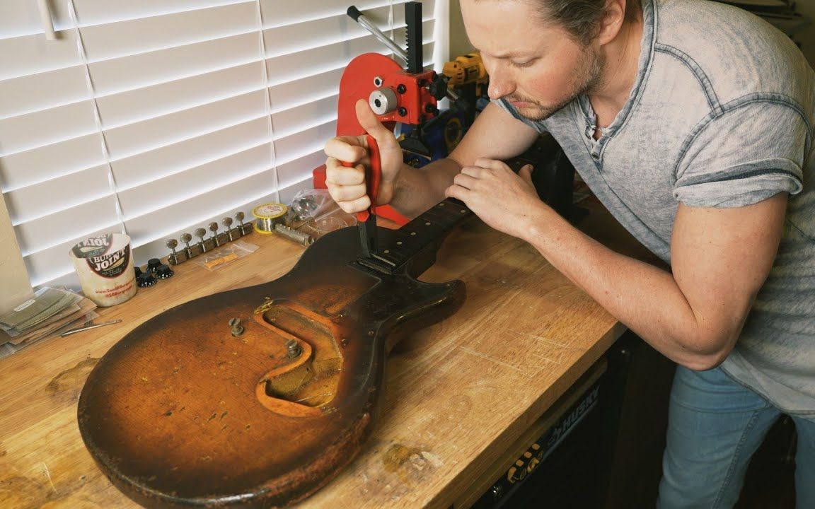 [图][4K]元年哥修复一把战场成色的1959年Gibson Melody Maker