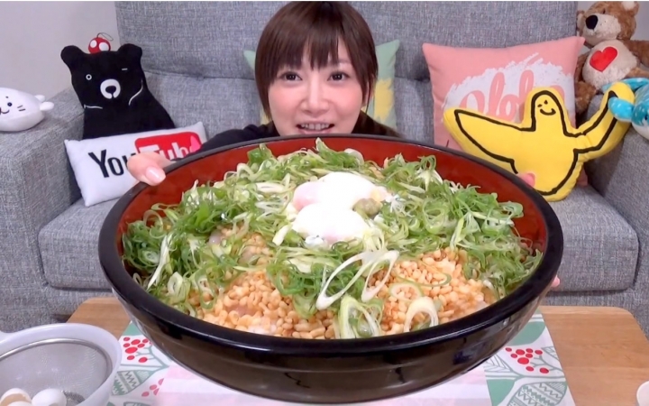 【木下大胃王】七人份的大虾大碗盖浇饭配500ml味增汤 @柚子木字幕组