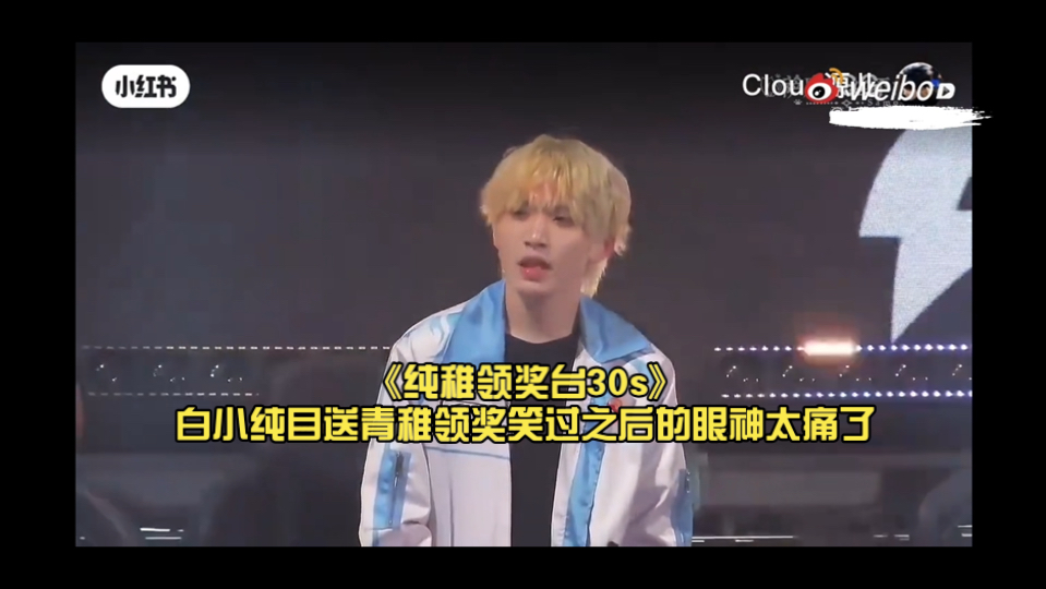 《纯稚领奖台30s》白小纯目送青稚领奖笑过之后的眼神太痛了为他高兴为自己感伤本能的冲他笑是否也期待着他回应你的对视？好像读懂了“恨比爱长久，痛苦都是他自找的”