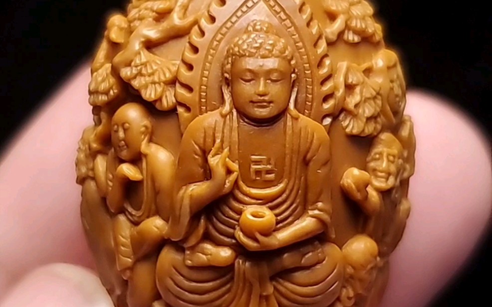 十八罗汉拜如来,雕工精美,人物造型神态非常完美_哔哩哔哩_bilibili