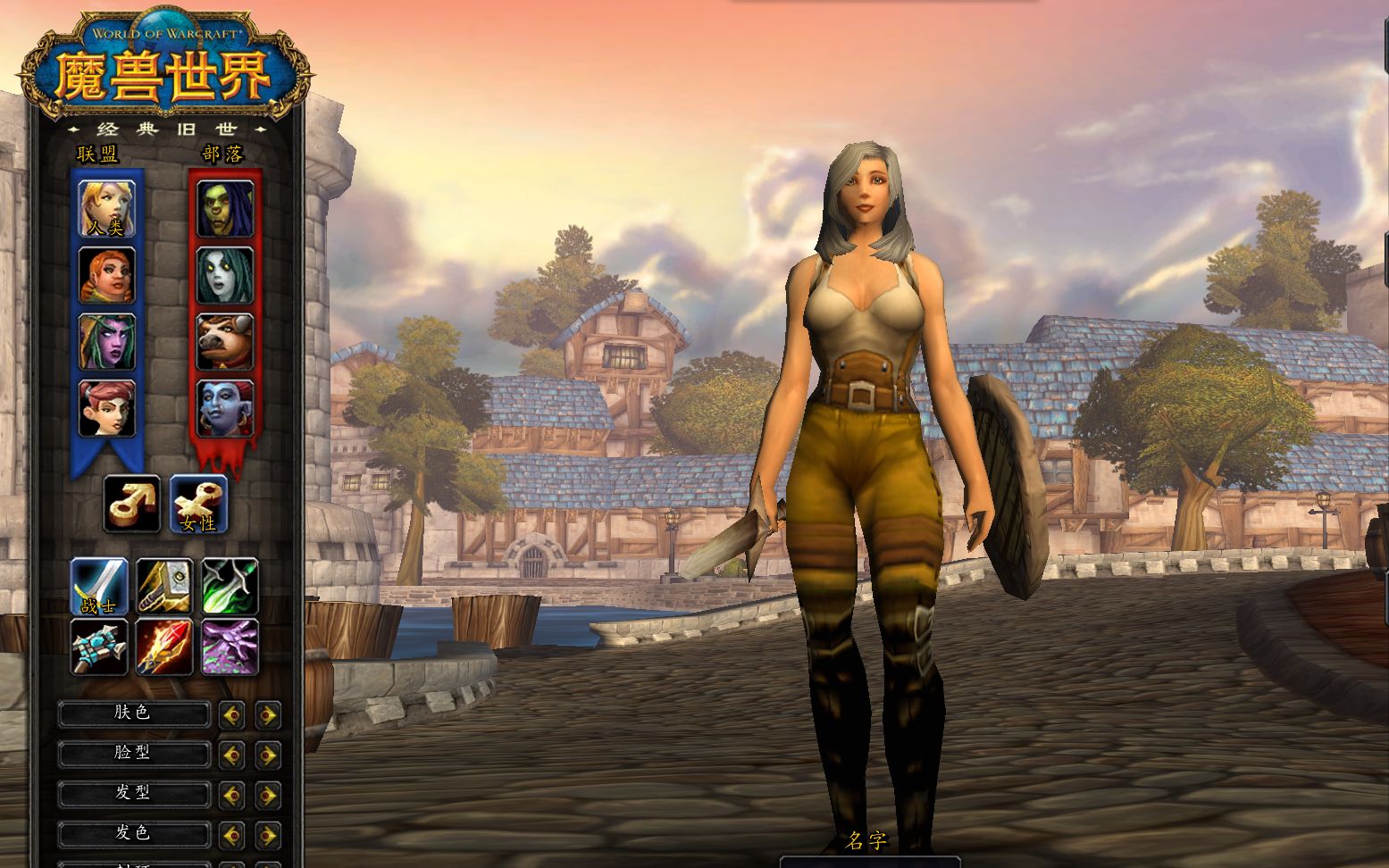 魔兽世界怀旧服登录界面角色创建新手村萌新视角嘉年华体验版