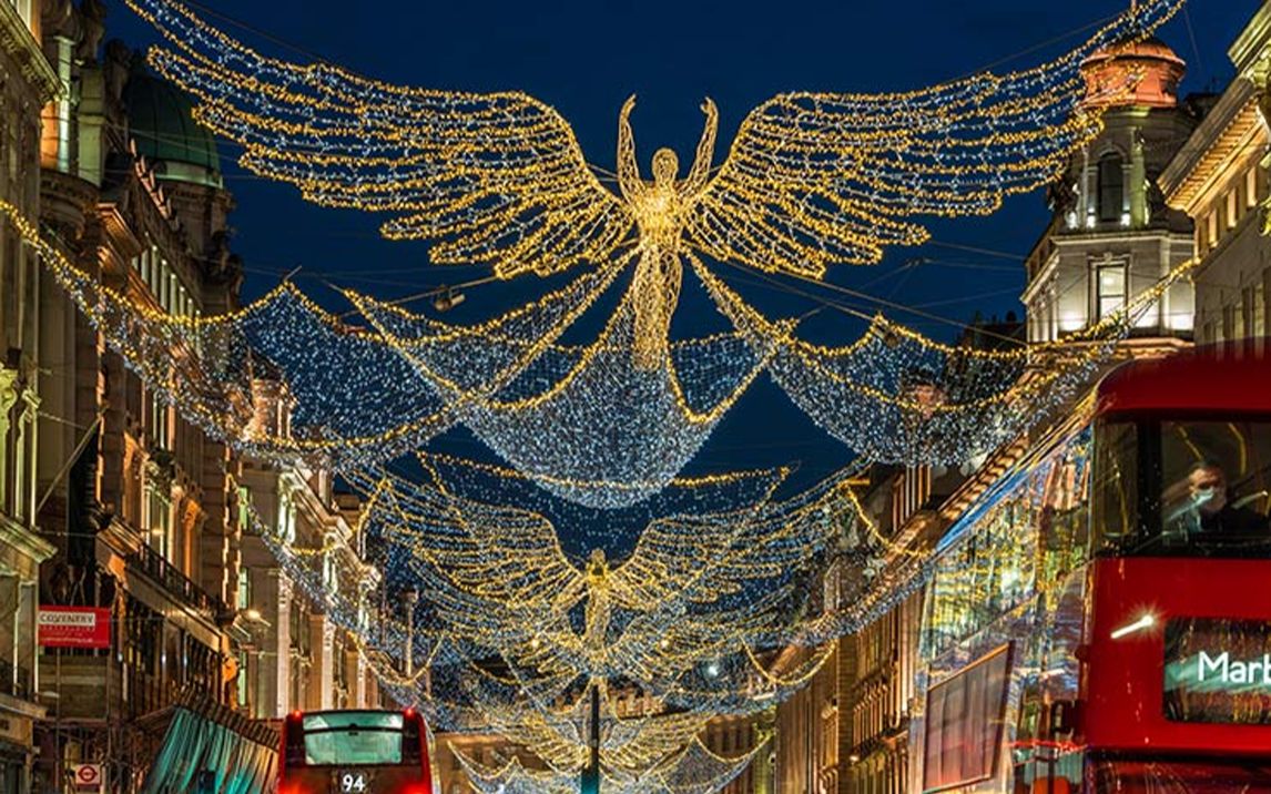 【4k uhd】梦幻的伦敦圣诞节9199前夕街景,好听的圣诞音乐90