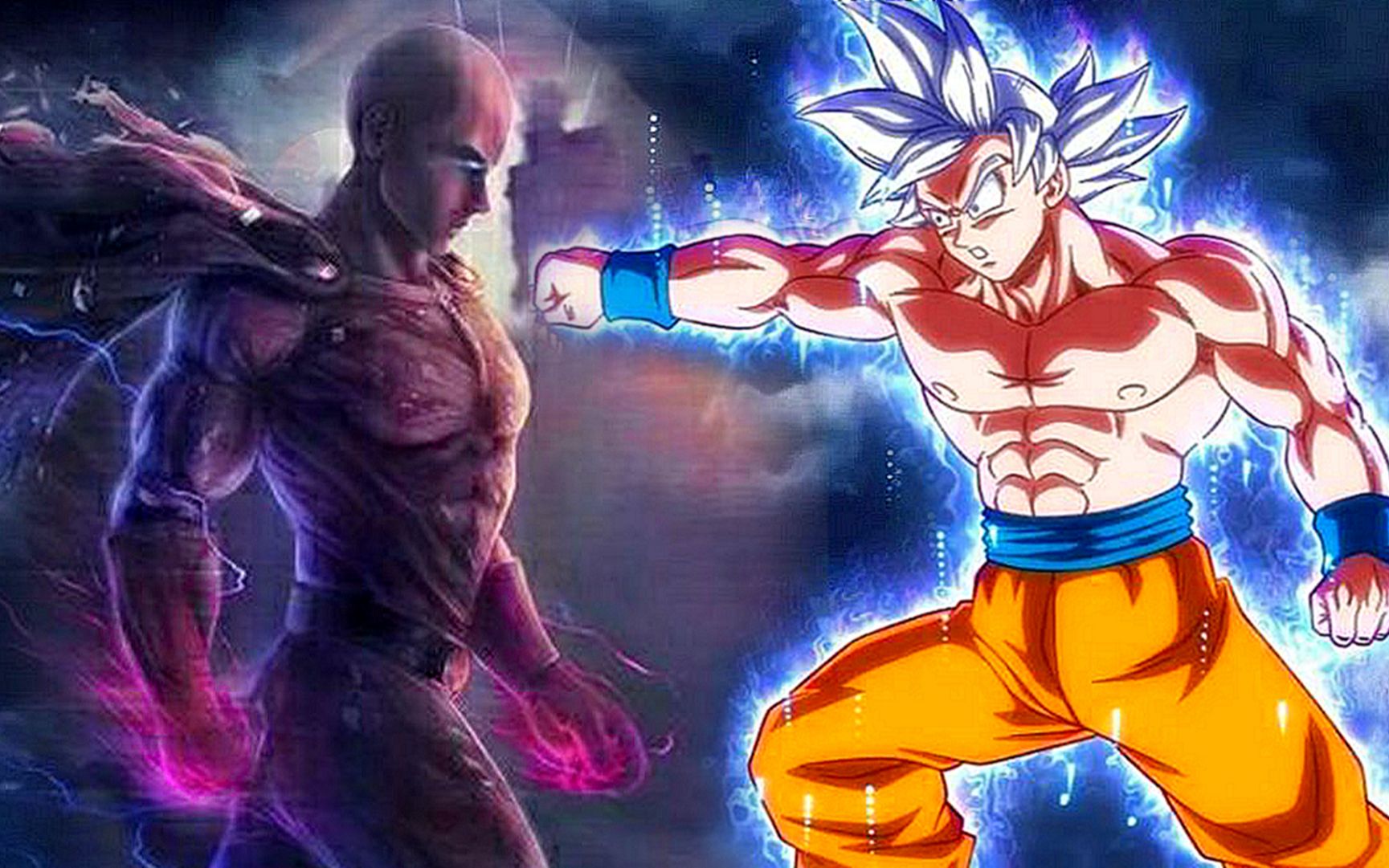 孙悟空召唤出神龙把一拳超人中的琦玉带到龙珠世界和自己战斗