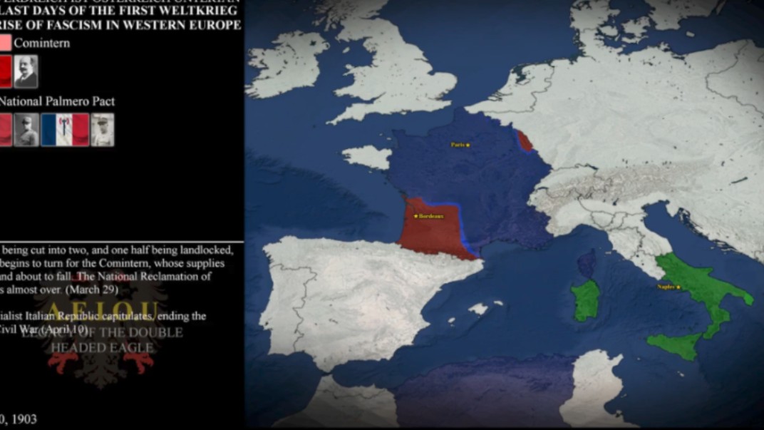 【架空历史地图】大战前的战争与fxs主义在西欧的兴起(19021933)单机游戏热门视频