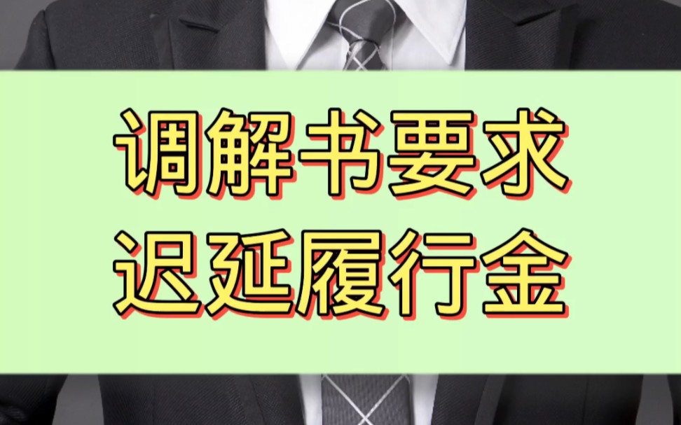 调解书要求迟延履行金,可不可以?哔哩哔哩bilibili