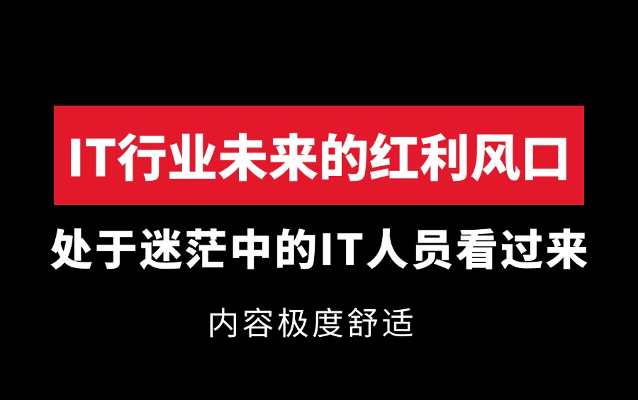 未来23年IT人员的红利风口,看完你就明白了!再不抓住这个机会,这辈子就这样了!哔哩哔哩bilibili