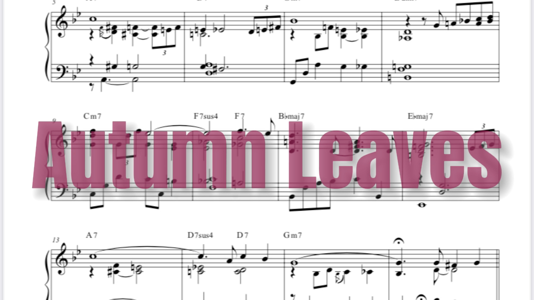 [图]Autumn Leaves 秋叶 爵士标准曲 钢琴独奏 5pages