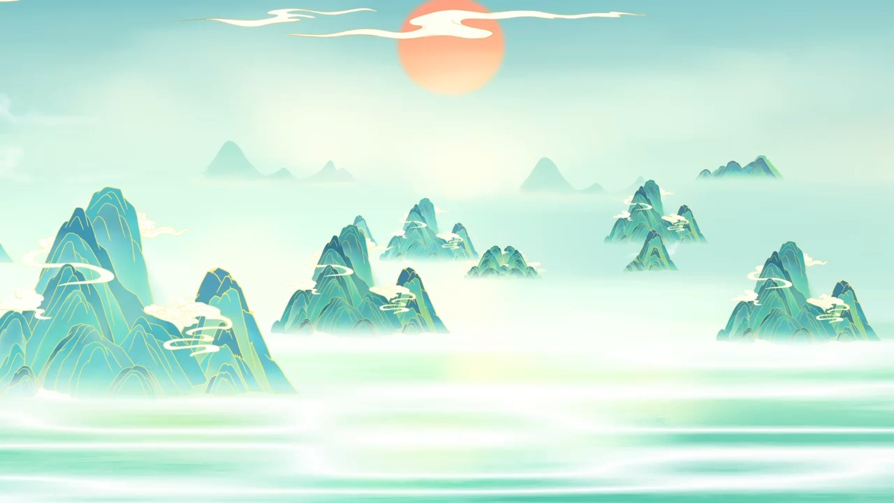 视频素材丨6千里江山图中国风古风国潮led背景视频素材